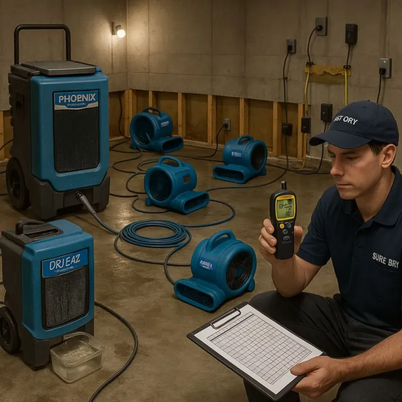 Structural Drying and Dehumidification process in North Springfield, VA